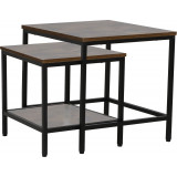 Wendy rustic brown&amp;black square coffee table Signal