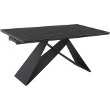 Westin ceramic 160x90cm black marble&amp;black extendable modern dining table Signal