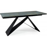 Westin ceramic 160x90cm turquoise ossido verde&amp;black mat extendable modern dining table Signal