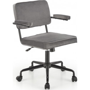 Fidel grey velvet office chair Halmar