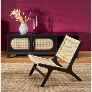 Foden boho black rattan armchair Halmar