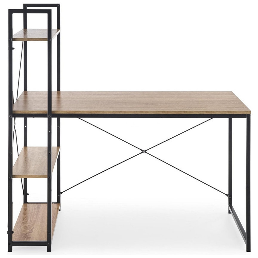 Stylish Narvik 120 black&oak sonoma shelving unit desk Halmar