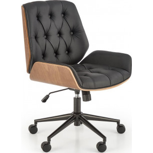 Gavin walnut&amp;black eco-leather office armchair Halmar