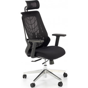 Geronimo black office chair with adjustment and headrest Halmar