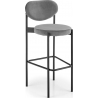 Krzesło barowe welurowe H108 65cm szary/czarny Halmar