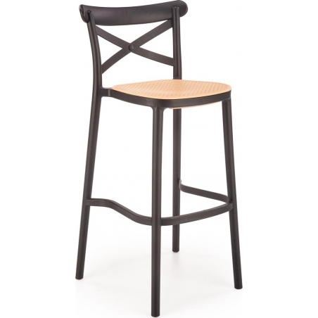 Krzesło barowe boho H111 75cm czarny/brązowy Halmar