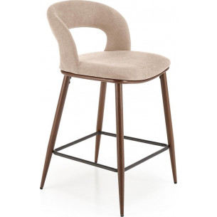 H114 65cm beige&amp;walnut upholstered bar stool Halmar