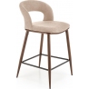 Krzesło barowe tapicerowane H114 65cm beżowy/orzech Halmar