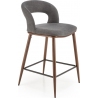 Krzesło barowe tapicerowane H114 65cm szary/orzech Halmar
