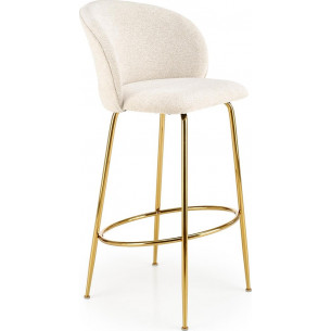 H116 75cm cream bar stool with gold legs Halmar