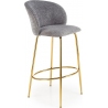 Krzesło barowe na złotych nogach H116 75cm szare Halmar