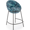 Krzesło barowe tapicerowane H118 65cm wzór palmy/czarny Halmar