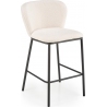 Krzesło barowe tapicerowane H119 Boucle 65cm kremowy/czarny Halmar