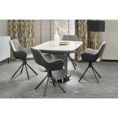 Krzesło tapicerowane obrotowe K494 szary/czarny Halmar