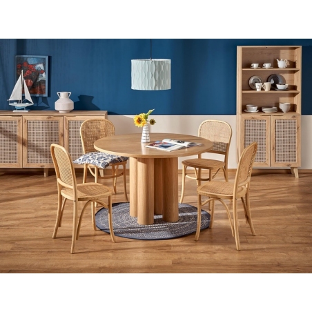 Stylowe Krzesło drewniane z rattanowym siedziskiem K502 Halmar do kuchni i jadalni