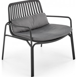 Melby black&amp;gray wire chair with cushion Halmar