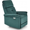 Semir green electrically reclining velvet armchair with usb Halmar