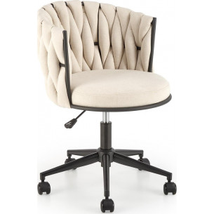 Talon light beige office chair with woven backrest Halmar