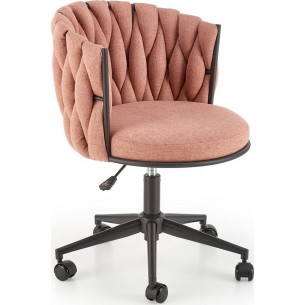 Talon pink office chair with woven backrest Halmar