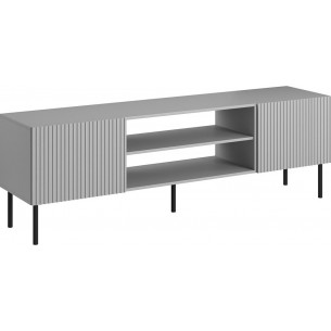 Asensio 180x42cm grey fluted tv cabinet on legs Halmar