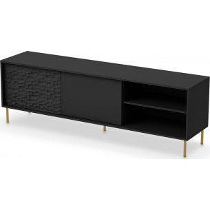 Bullet 180x41cm black&amp;gold modern tv cabinet on legs Halmar 2