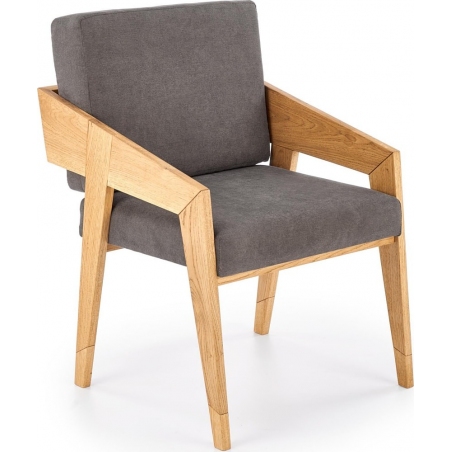 Fotel drewniany tapicerowany Freedom dąb naturalny/popiel Halmar