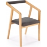 Krzesło drewniane z tapicerowanym siedziskiem Azul dąb/szary Halmar