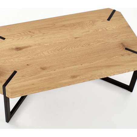 Lavida 110x60 gold oak&amp;black coffee table Halmar