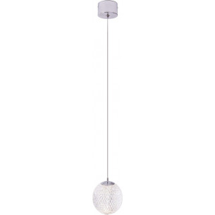 Nobile LED 11.5cm transparent&amp;chrome glamour ball pendant lamp Maxlight