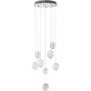 Nobile LED VIII  42cm transparent&amp;chrome glamour balls pendant lamp Maxlight