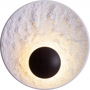 Oyaka LED 29cm white-black japandi round wall lamp Maxlight