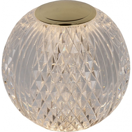 Lampa stołowa szklana glamour Cintra 11cm LED przeźroczysty/mosiądz Lucide