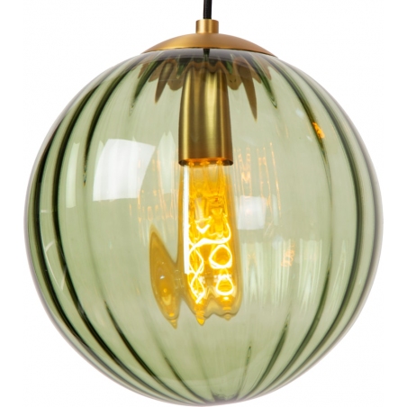 Lampa wisząca 3 szklane kule Monsaraz zielony/bursztynowy Lucide