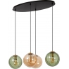 Monsaraz 95cm green&amp;amber 4 glass globes pendant lamp Lucide