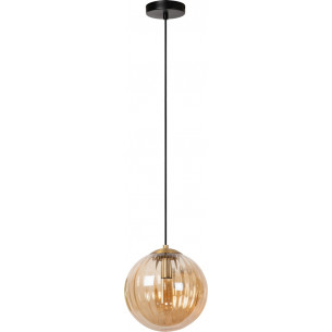 Monsaraz 25cm amber glass globe pendant lamp Lucide