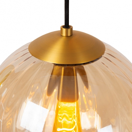 Lampa wisząca szklana kula Monsaraz 25cm bursztynowa Lucide