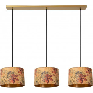 Tanselle 110cm bamboo pendant lamp with decorative shades Lucide