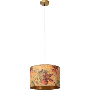 Tanselle 30cm bamboo pendant lamp with decorative shade Lucide