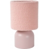 Woolly pink table lamp with shade Lucide