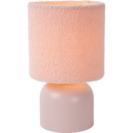 Lampa stołowa z wyłanianym kloszem Woolly różowa Lucide