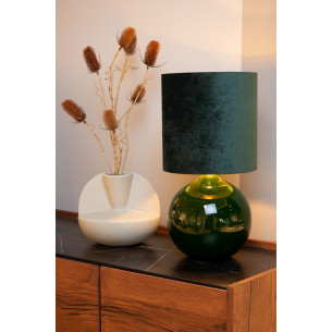 Esterad glass table lamp with green base Lucide