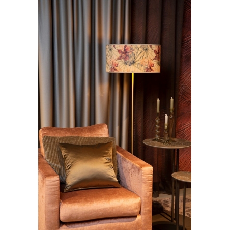 Stylowa Lampa podłogowa bambusowa z dekoracyjnym abażurem Tanselle 40cm Lucide do salonu i sypialni