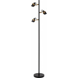 Tundran black&amp;brass floor lamp with spotlights Lucide