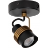 Tundran black&amp;brass ceiling spotlight Lucide