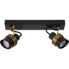 Tundran II black&amp;brass double ceiling spotlight Lucide