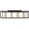 Ruben 80cm black&amp;brass loft wire ceiling lamp Lucide