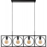 Suus 107cm black loft 4-light pendant lamp Lucide