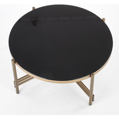 Ismena 80 black&amp;brass glass coffee table Halmar