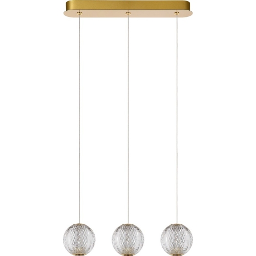 Lampa wisząca glamour Cintra III 48cm przeźroczysty/mosiądz Lucide