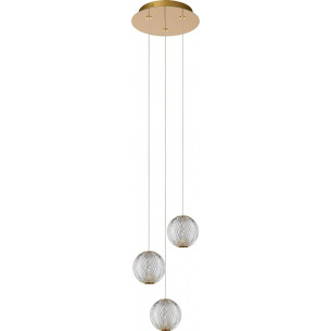 Cintra III 25cm transparent&amp;brass glamour pendant lamp Lucide